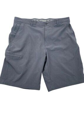 Ben Hogan Men's Cargo Shorts Size 36 Gray Flat Front Performance Chino Casual